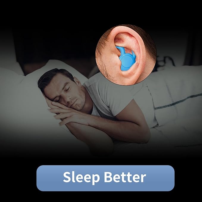Noise Reduction Ear Plugs, NRR 40dB Ultra Comfortable Silicone Reusable Ear Plugs for Sleeping, Snoring Swimming, Studying, Concerts, Noise Cancelling and Hearing Protection