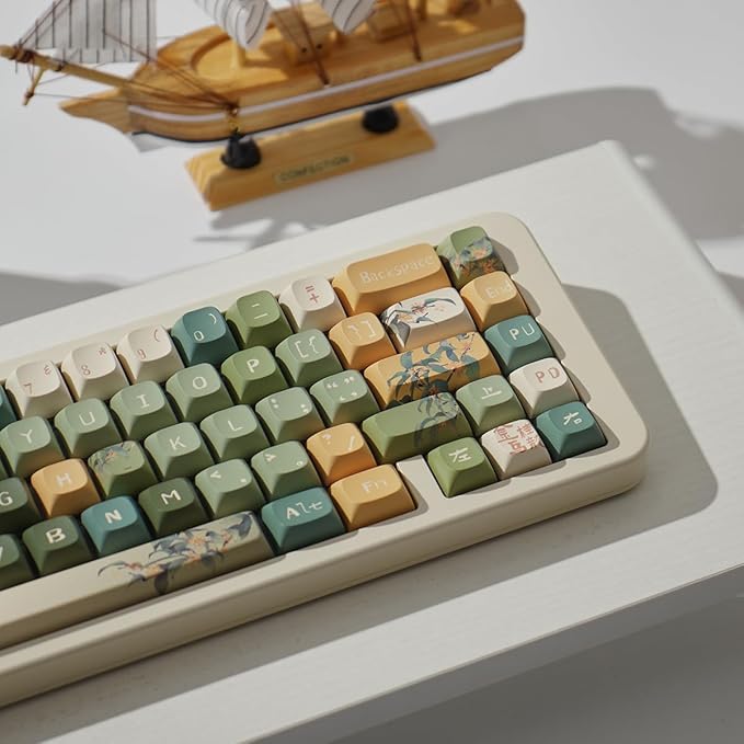 Sumgsn 156 Keys PBT Custom Keycaps URE Profile Dye Sub Keycap Set Fit for 60% 65% 75% 95% Cherry Mx Switches Mechanical Keyboard