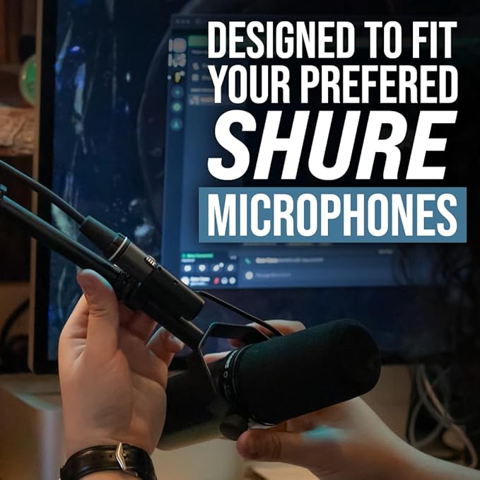 Shure by Gator Compact, Low Profile Mic Stand with Single-Section Boom; (SH-DESKTOP2)