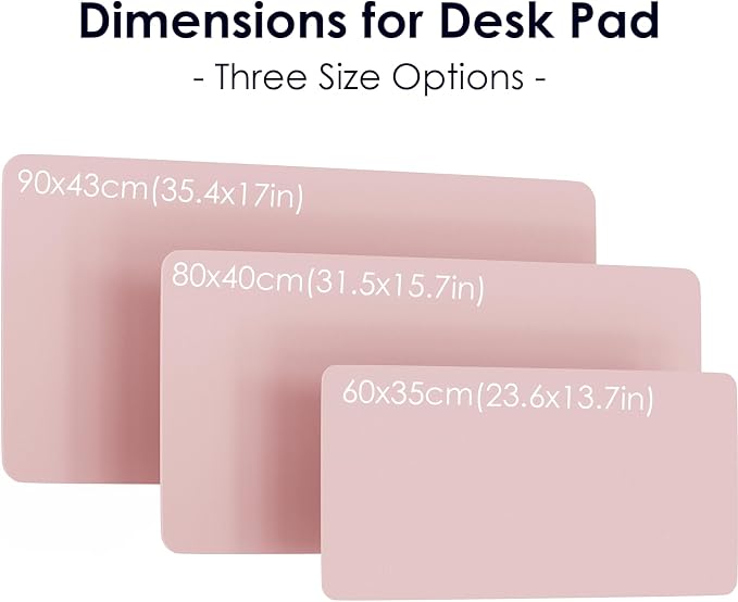Leather Desk Pad Protector, Waterproof Mouse Pad, PU Desk Mat, Office Desk Cover, Desk Writing Mat for Office/Home/Work/Cubicle (Light Pink) 31.5x15.7 in