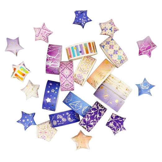 YUBBAEX Galaxy Washi Tape Set Purple Stars Decorative Tapes Silver Gold Foil Masking for Arts, DIY Crafts, Journal Supplies, Planners, Scrapbook, Gift Wrapping (Purple Night 12 Rolls)