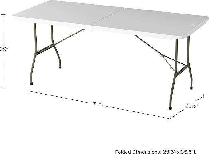 Lavish Home Portable Folding Tables - Lightweight Portable Folding Desk - 6-Foot-Long Indoor or Outdoor Utility Tables for Camping, Events, Dining, Crafts, or Banquets (Set of 2/White)