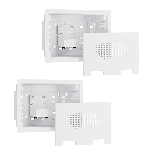 9" in-Wall Media Box Recessed Outlet Cable Management Kit 2 Pack | Structured Media Enclosure, One Connect & Network Switches, Fits Fire TV Stick Samsung, Recessed In-Wall Design, 2 Pack