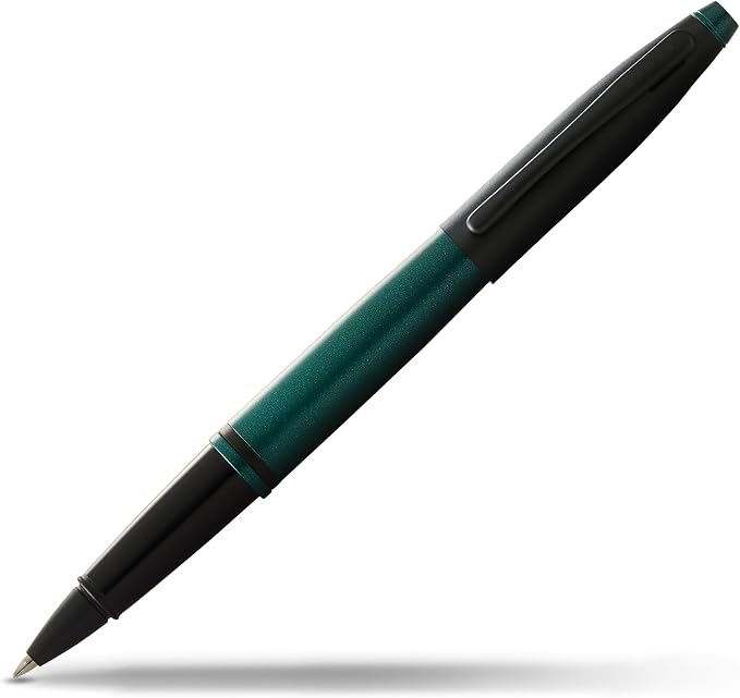 Cross Calais Matte Green and Black Lacquer Rollerball Pen - High-End Pen for Everyday Use - Professional Desk Essential - Smooth Writing - Durable Construction - Black Ink - Gift Box Included
