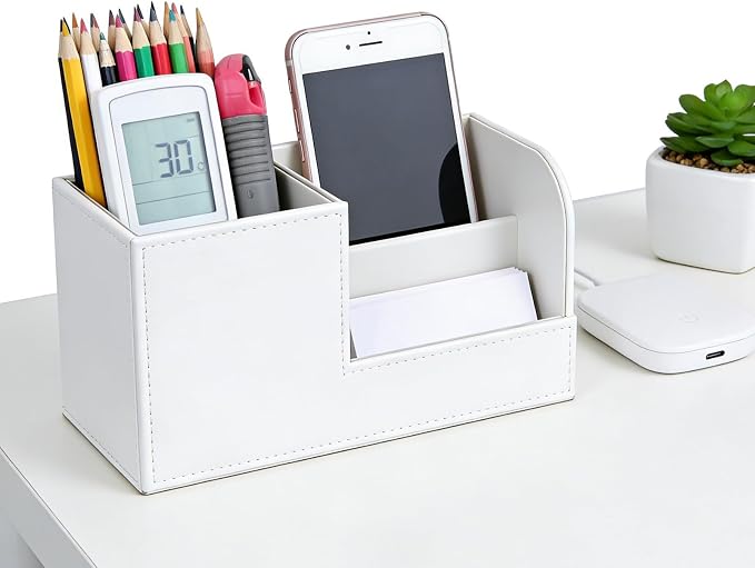 Desk Organizer PU Leather Desk Organizer and Accessories Multifunctional Office Supply Organizer Suitable for Offices Homes and Schools