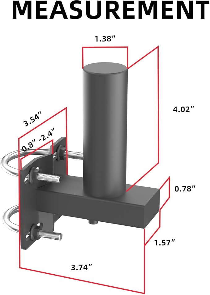 suptek Monitor Bracket Pole Mount Diameter Pole Adjustable Supports 0.8-2.4 Inch, Fits Monitor/TV Screens 13-32 Inch, Load Capacity 22lbs