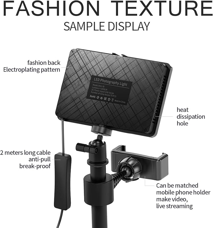 2-Pack LED Studio Streaming Lights, Portable Video Lighting for Video Recording Filming Camera Photo Photography Conference Game YouTube TikTok Shooting with Adjustable Tripod Stand & Color Filters