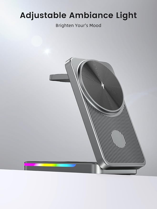 Wireless Charger for Samsung, 3 in 1 Charging Station for Samsung - Magnetic Android Charging Station for Galaxy S26 Ultra, Z Fold/Flip & Buds4 Pro - Nightstand Organizer & Bedside Charger for Travel