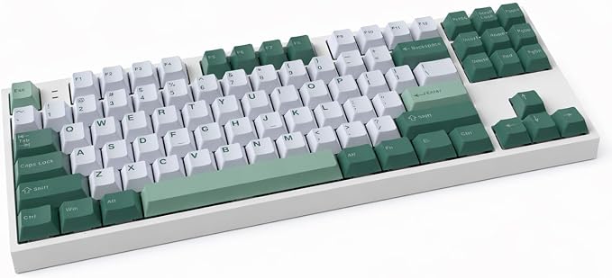 Fogruaden PBT Keycaps Set, Cherry Profile Custom Keycap for Mechanical Keyboard Green Keycaps