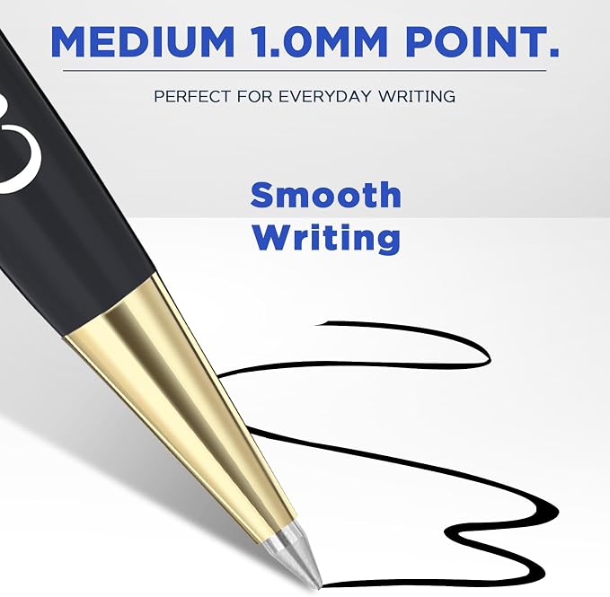 Personalized Executive Business Pen - Custom Engraved With Your Name - Luxury Gift Set With Box for Men & Women - Free Engraving - Black