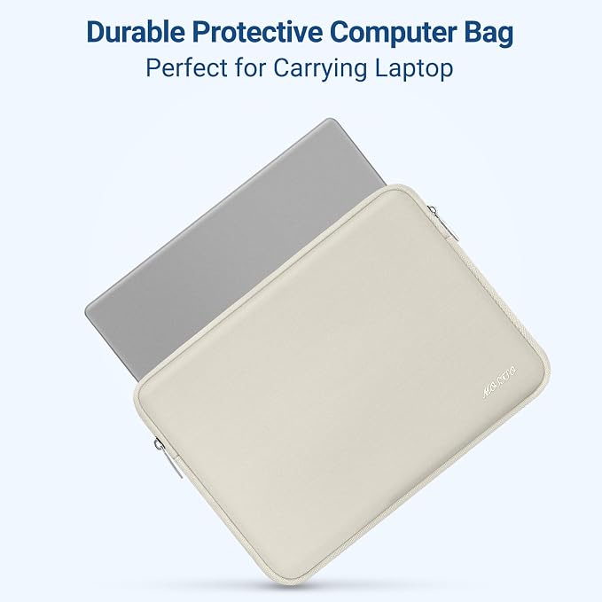 MOSISO Laptop Case 13.3 inch, 13-13.3 inch Laptop Sleeve Bag Compatible with MacBook Air/Pro 13/Pro 14 M5 M4 M3 M2 M1, HP Dell ASUS Lenovo, Neoprene Computer Sleeve Bag with Small Case, Sand