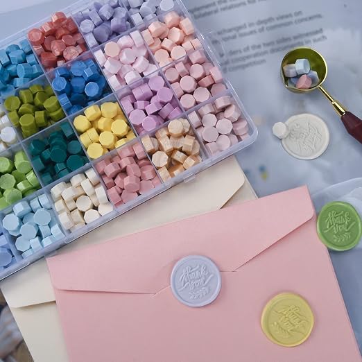 Morandi Assorted Color Seal Beads - 24 Colors for Making Wax Seals, Decor for Envelope Letter Wedding Invitation and Sealing Wine Bottle