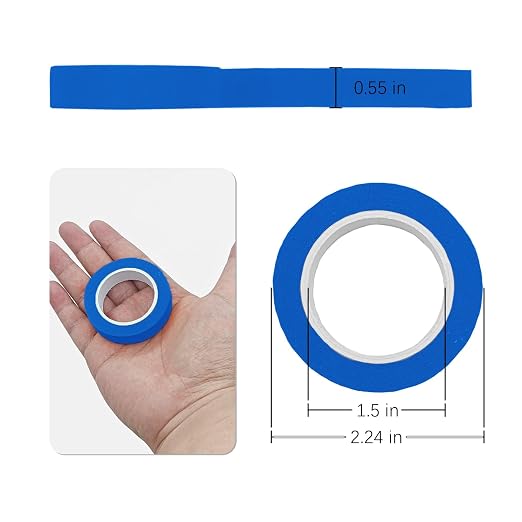 UMETDO 8PCS Colored Masking Tape - Dark Blue Painters Tape, Tape for Kids Art Supplies, Great for Crafts, Labeling, DIY Decorative, 1/2 Inch Colored Tape Rolls- Tiny Size