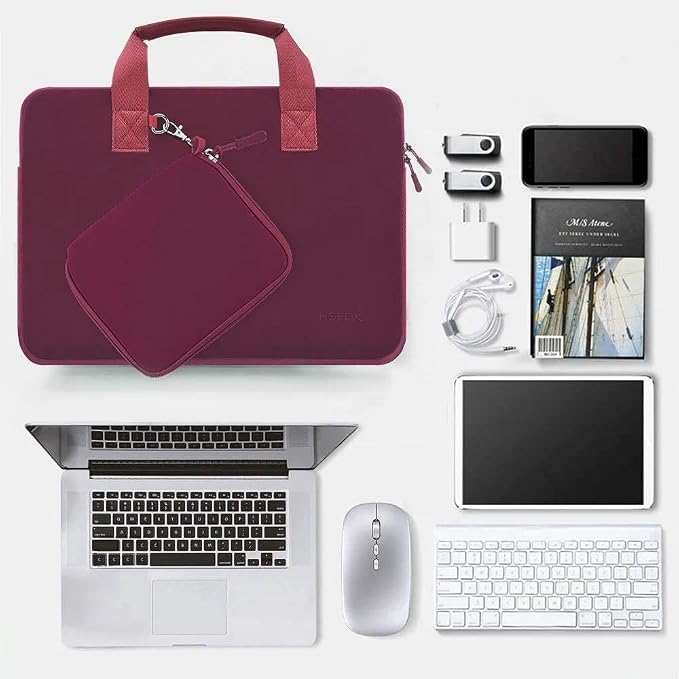 Hseok Laptop Sleeve 13.3-14 inch Case with Small Pouch, Neoprene Computer Bag Compatible with MacBook Neo/Pro 14 M5/M4/M3/M2/M1, Mac Air/Pro 13.3, XPS 14 and Most 13-14 inch Notebooks,R02D01