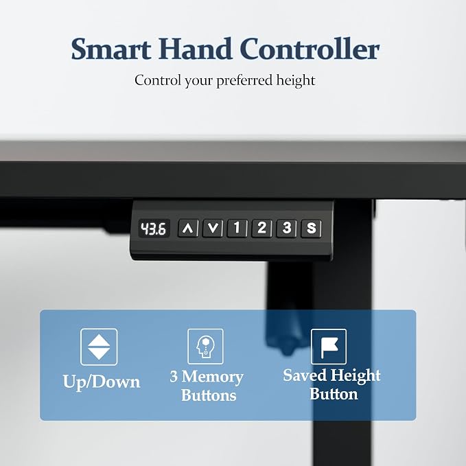Klicelor L Shaped Standing Desk 63 x 55 Inch, Electric Height Adjustable Corner Desk for Home Office Workstation, Ergonomic Sit Stand Computer Table with Memory Controller, Black