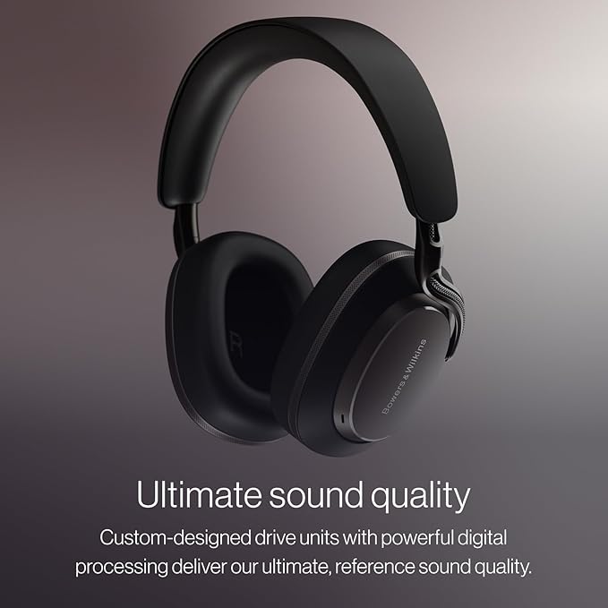 Bowers & Wilkins Px8 S2 Wireless Over-Ear Headphones, Active Noise Cancelling & Transparency Mode, High-Res Playback, 30H Playtime with Quick Charge, Bluetooth Headphones, Warm Stone