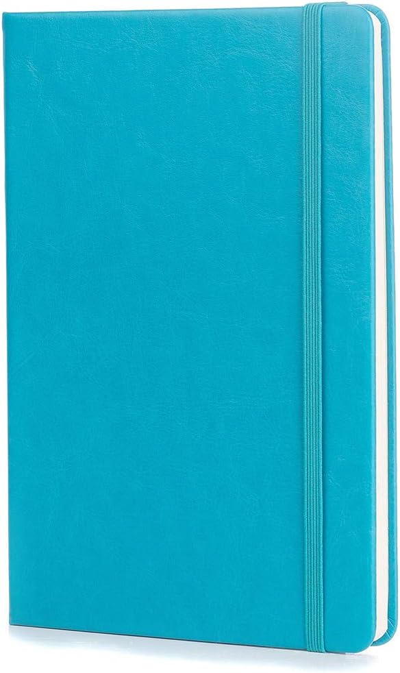 Guissi Classic Dotted Grid Bullet Notebook Journal Dot Hard Cover A5 Premium 80gsm Thick Acid-Free Paper with Fine Inner Pocket Faux Leather Office School Supplies 144 Pages Designed in Florence