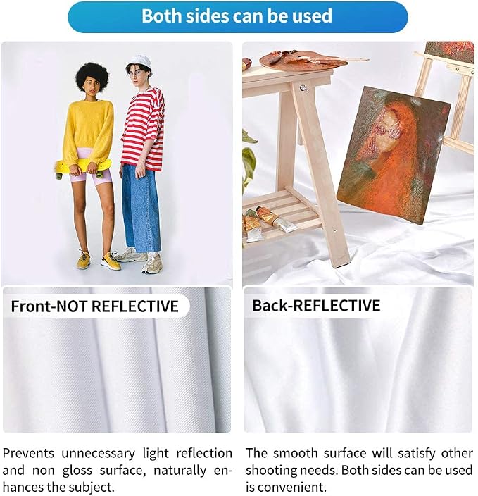 HEMMOTOP White Backdrop 10x12 ft Screen for Photography, Seamless Background for Photo Video Studio (Backdrop Only)