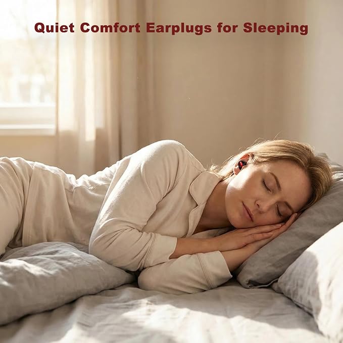 Ear Plugs for Noise Reduction – Reusable Silicone Earplugs with Filter Technology for Sleeping, Travel, Focus, Concerts & Motorcycling Ear Plug +8Tip (Black-red)