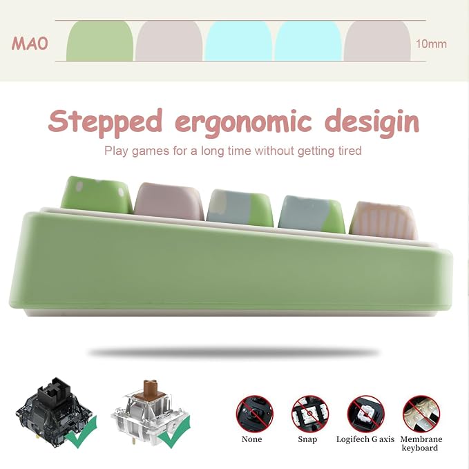 PBT Keycaps 134 Keys Cute Keycap Dye-Sublimation Matcha Green Pet Puppy Keycap Mao Profile Cat Shape Custom Keycaps for Cherry Gateron MX Swithes Mechanical Keyboards