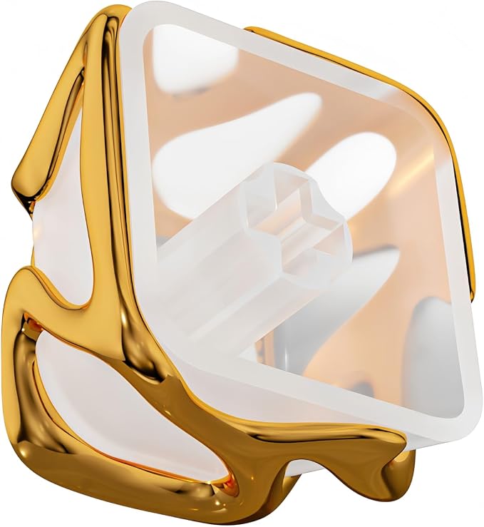 dagaladoo Clear keycaps,Translucent Keyboard keycap,Jelly Key Cap Set,Shine Through keycap，1U Keyboard Cap for Mx Switches Mechanical Keyboard(Metal,Gold)