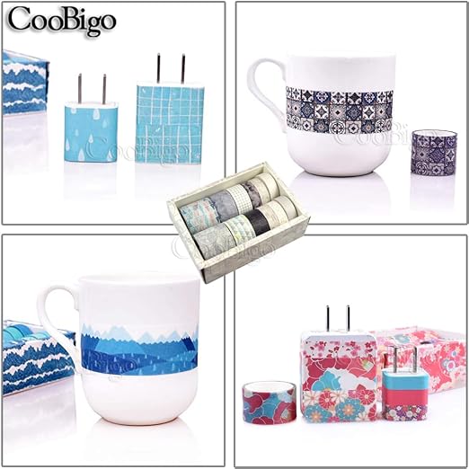 CooBigo 12 Rolls Washi Tape Set, Decorative Masking Tapes for Arts Scrapbook Planner Journaling Supplies Gift Wrapping DIY Crafts (Traditional Patterns)