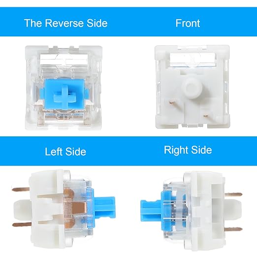 Sibba 40 Pcs Mechanical Keyboard Switches 3 Pin Blue Keyboard Clicker Replacement Clicky Switches Dustproof Clicker Pre-Lubricated Keyboards Accessories for Mechanical Gaming Keyboards