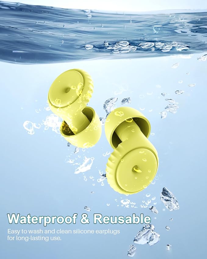 Hopihe Concert Ear Plugs, Glow in The Dark Reusable Silicone Earplugs, 25dB SNR Noise Reduction, High Fidelity Ear Plugs for Concerts, Festivals, Raves, Sleep, Travel, Study, Work, Green