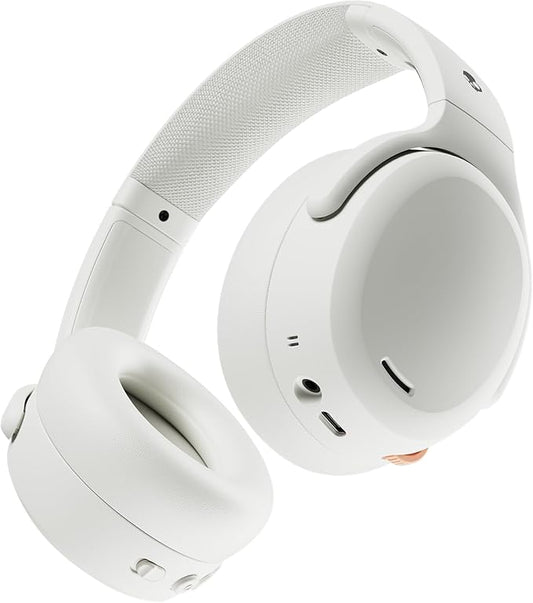 Skullcandy Crusher ANC 2 Wireless Over-Ear Bluetooth Headphones with Multi-Sensory Bass, Active Noise Cancelling, Up to 60 Hours Battery, Microphone for iPhone Android - Bone
