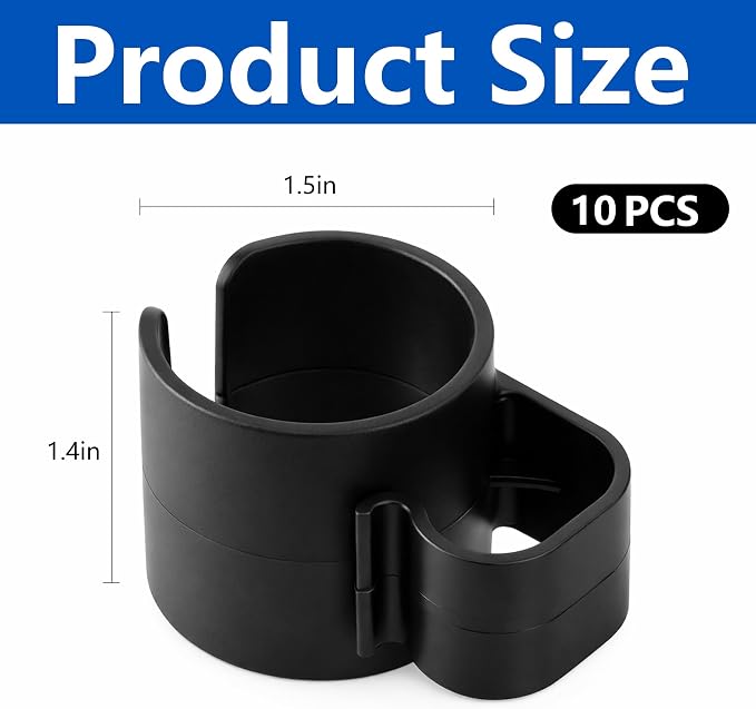 10 Pcs 35mm Speaker Pole Cable Clips, Pole Cable Management Clips | Sturdy Flame-retardant PP Material, Easy Snap-on, Secure Firm Clamping, Sufficient Kit for Multiple Audio-visual Devices