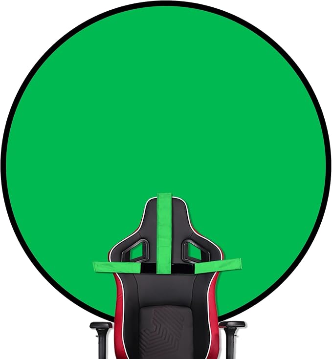 Portable Green Screen Chair with Stand 57 inch Double Sided Chroma Key Backdrop for Zoom/Streaming, Foldable Green Background for Photography, Video Chats, Gaming & Meetings