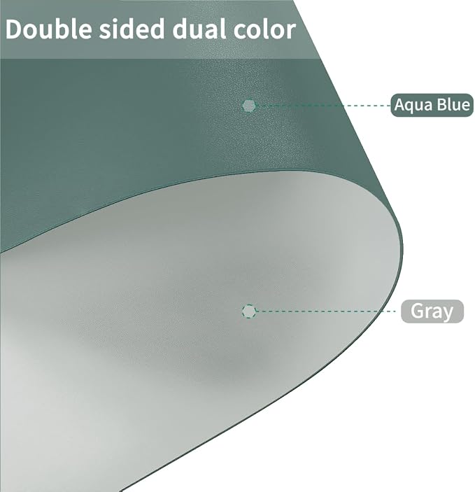 Faux Leather Table Cover,1.8mm Thick,17x72 Inch Desk Cover,Dresser Cover Top,Dresser Protector Top,Dresser Cover,End Table Cover.(Aqua Blue+Gray,17x72)