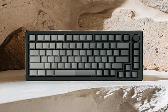 dagaladoo Double Shot PBT keycaps for Mechanical Keyboard,Shine Through keycap Cherry Profile,Gradient Grey,Side Printed Keyboard caps for Mechanical Gaming Keyboards(121key,only keycaps)