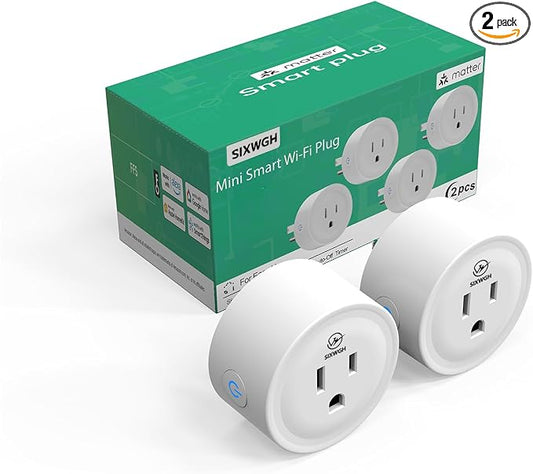 Matter Smart Plug, Works with Alexa,Apple Home, Google Home & SmartThings, Easy Setup, Timer Outlet, 2.4GHz WiFi Only, Matter Hub Required (2 Pack)