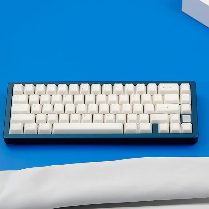 Sumgsn 114 Keys Doubleshot White Translucent Keycaps Cherry Profile Custom Keycap Set Fit for Cherry Mx Switches Mechanical Keyboard
