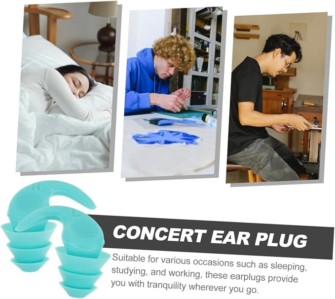 Holibanna Noise Canceling Silicone Studying Working Comfortable Pressure Fit Durable Reusable Noise Reduction Earbuds for Women Men