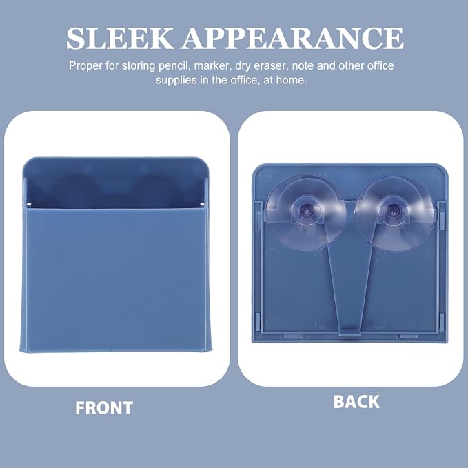 2Pcs Pen Holder with Suction Cup for Whiteboard Desktop Organizer Office Desk Storage Container for Pens Pencils Dry Erase Markers and Accessories Space Saving Pencil Holder