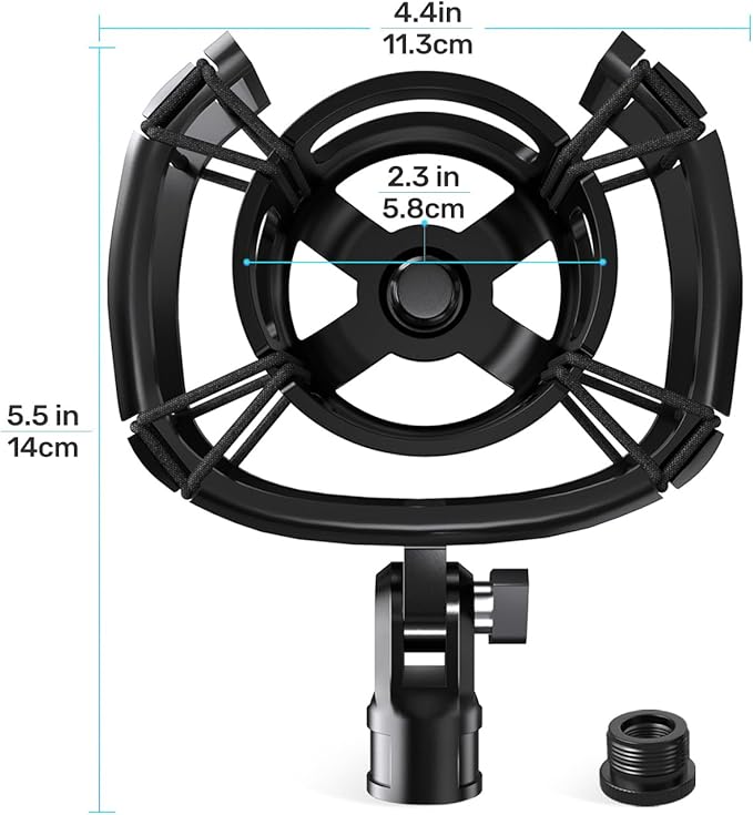 Custom Built for SoloCast Shock Mount, Upgrade Anti-Vibration Suspension Elastic Shock Mount Holder Clip Mics Stand with Screw Adapter Compatible with Hyperx SoloCast Microphone