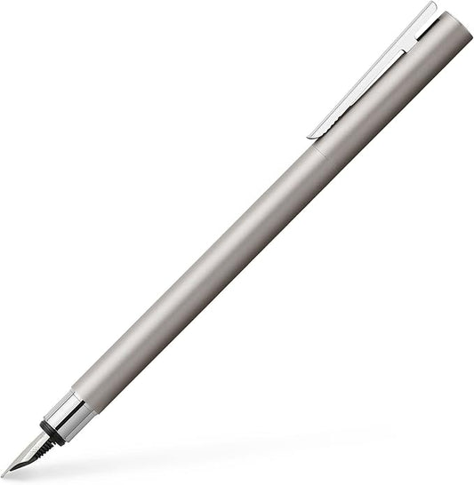 Faber-Castell NEO Slim Fountain Pen, Matte Stainless Steel - Extra Fine