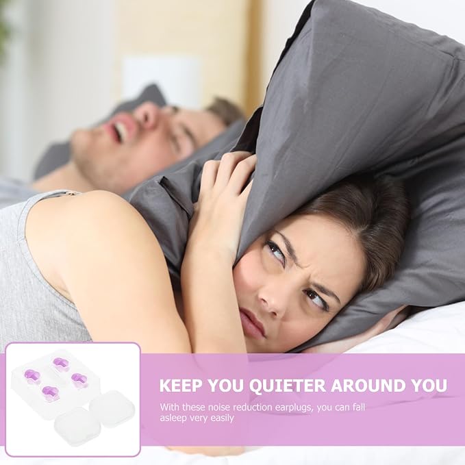 ERINGOGO Noise Cancelling Silicone 2 Pairs Reusable Sound Blocking Snoring Study and Travel