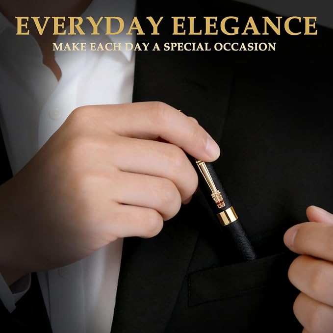 Nice pens for writing | Nice Rollerball Pens with Dragon Design, Elegant Gift Pen,for Men & Women Office & Signature Writing Pen, Refillable Black Ink Business Pen (Black)