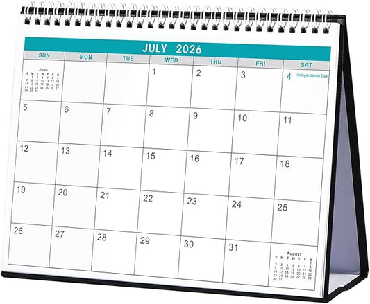 Desk Calendar 2026-2027 - Desk Calendar from July 2026 - December 2027, 10" x 8.3" Calendar Desk, 18 Months Standing Flip 2026-2027 Desktop Calendars