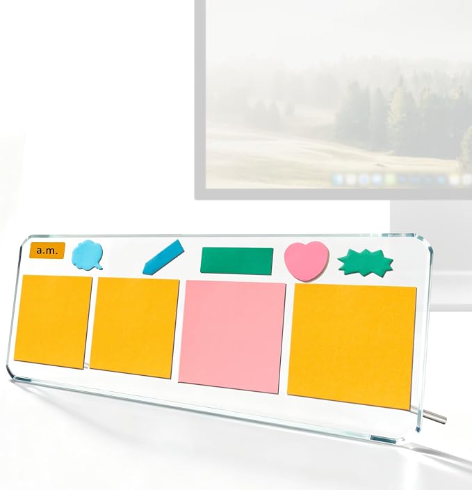 Clear Acrylic Monitor Memo Board，Office Desk Accessories for Under Monitor，Suitable for Offices, Schools, and desks