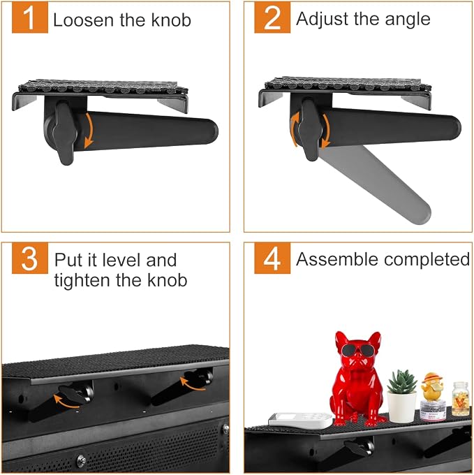 Bracwiser Plus No Drill TV Top Shelf 35.43 inch Wide for Thin Monitor TV Top Mounting Bracket Platform Holds Speaker, AV Receiver, Media Box, Game Console and More (CS106XLMINI)