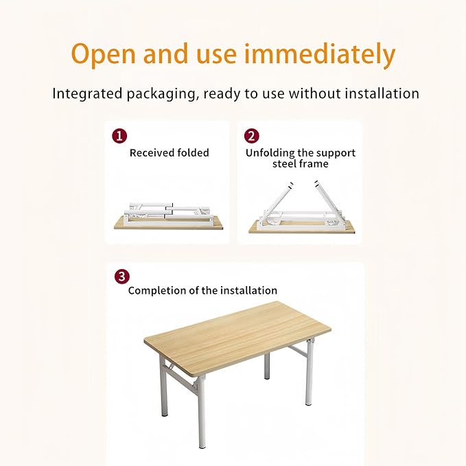Small Folding Desk No Assembly,31.5 Inch Folding Computer Desk Small Foldable Table for Home Office.