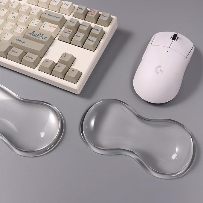Clear Gel Wrist Rest for Mouse, White Silicone Mouse Wrist Rest, Relax Your Wrist, for Laptop Computer Office & Home (White-Short)