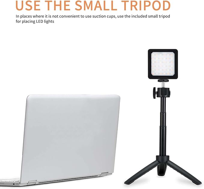 CL-36 Conference Lighting Kit with Tripod & Suction Cup for Remote Working, Mini LED Video Light for Video Conferencing, Zoom Calls, Broadcast, Live Streaming，Adjustable Laptop Video Light