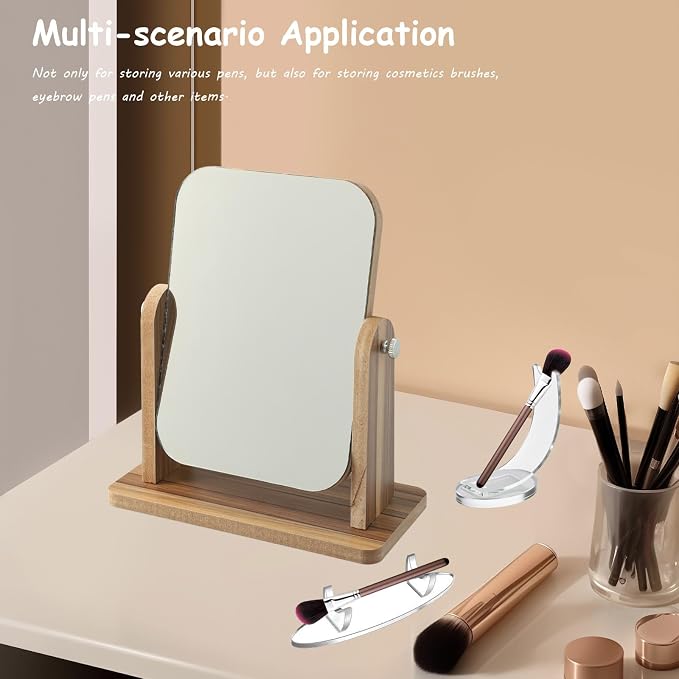 Acrylic Pen Display Stand Rack - Single Pen Holder - 2 Pack Clear | Acrylic pen holder for desk, fountain pen display, pencils, makeup brushes cosmetics tools, 1 Horizontal 1 Vertical 2 Pack