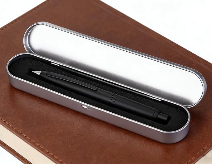Jinhao 10 Retractable Fountain Pen, Matte Black F Writing Pen with Converter and Pen Box