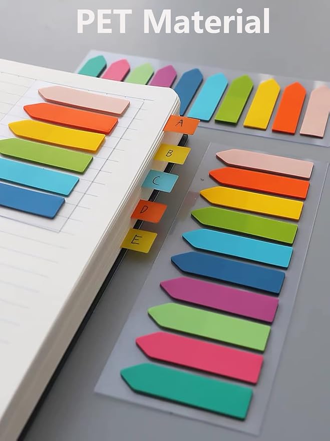 ELII 2400Pcs Sticky Tabs for Annotating Books,Morandi Book Tabs for Binders,Page Markers Clear Sticky Notes, Writable and Repositionable Book Flags Strip Index Tabs,Page Tabs (morandi-2400pcs new)